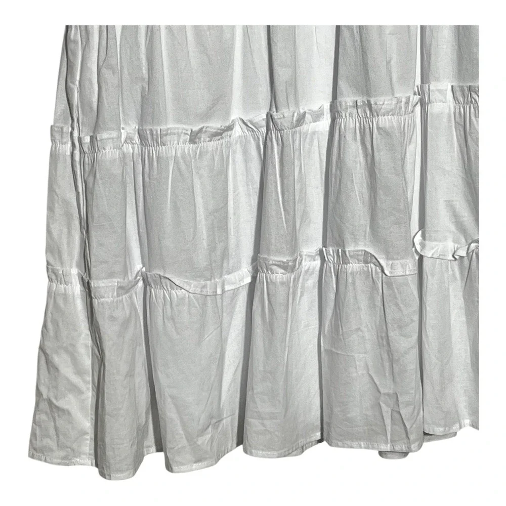 J. Marie White Embroidered Tiered Mini Dress XS‎ Womens Floral Casual